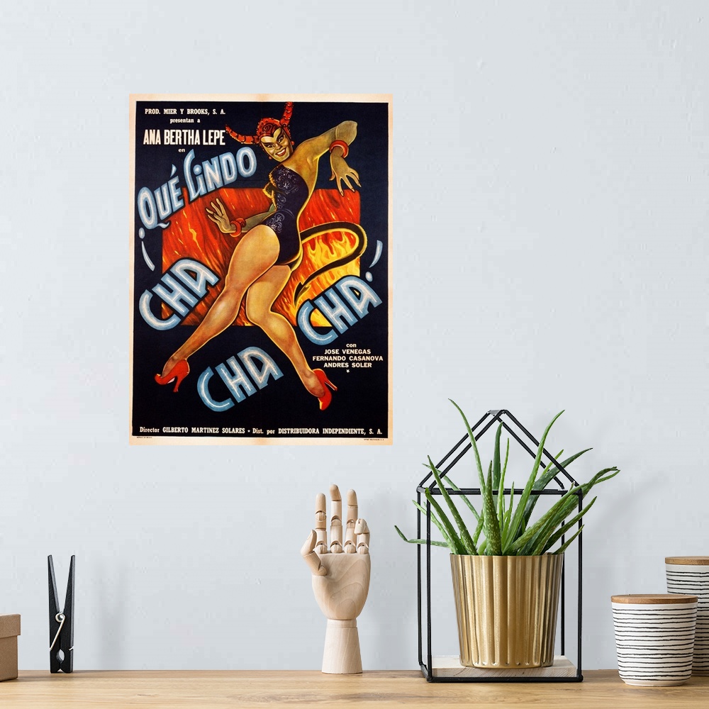 A bohemian room featuring Que Lindo Cha Cha Cha! Movie Poster