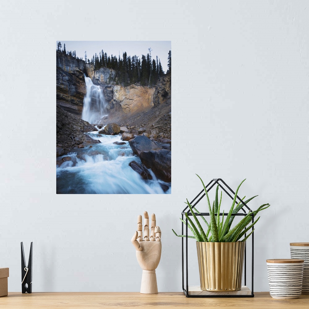 A bohemian room featuring Rocky waterfall, Banff National Park, Alberta, Canada