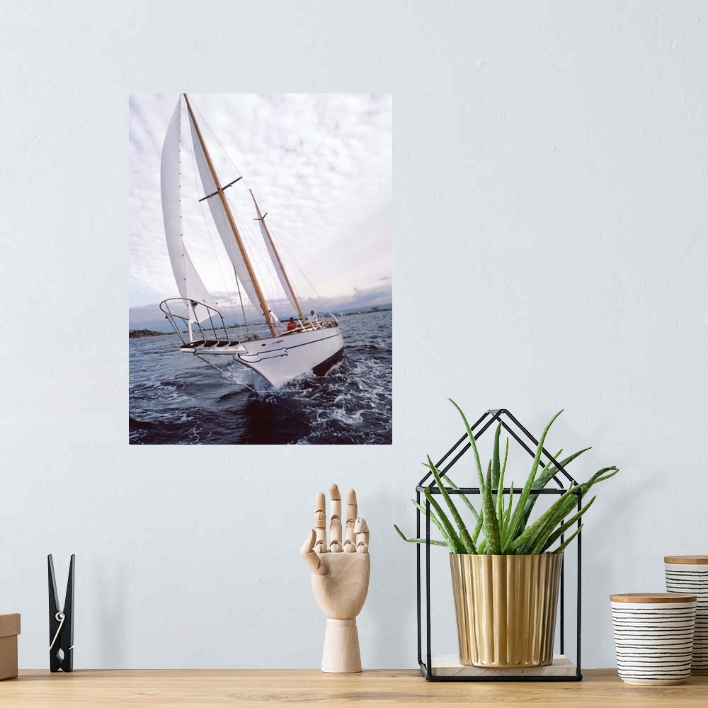 A bohemian room featuring Sailboat on ocean