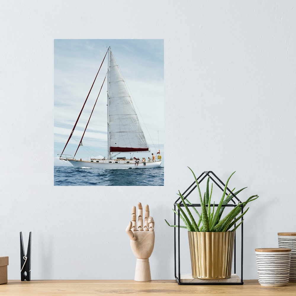 A bohemian room featuring Sailboat on water