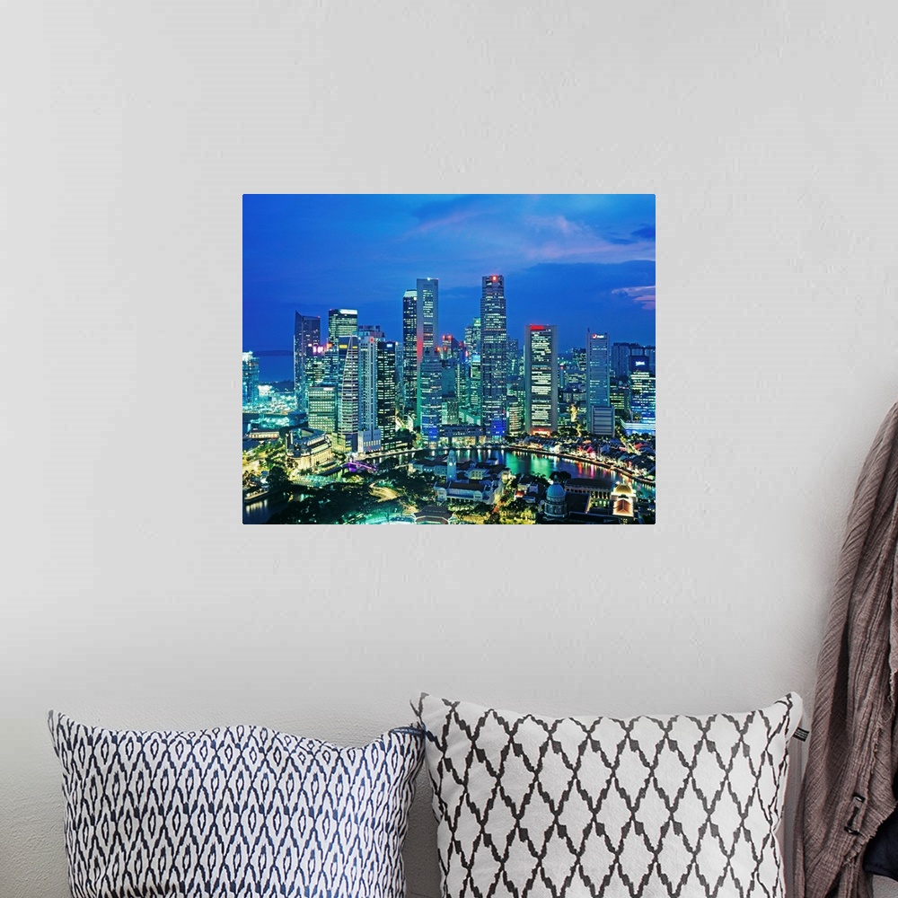 A bohemian room featuring Singapore Skyline