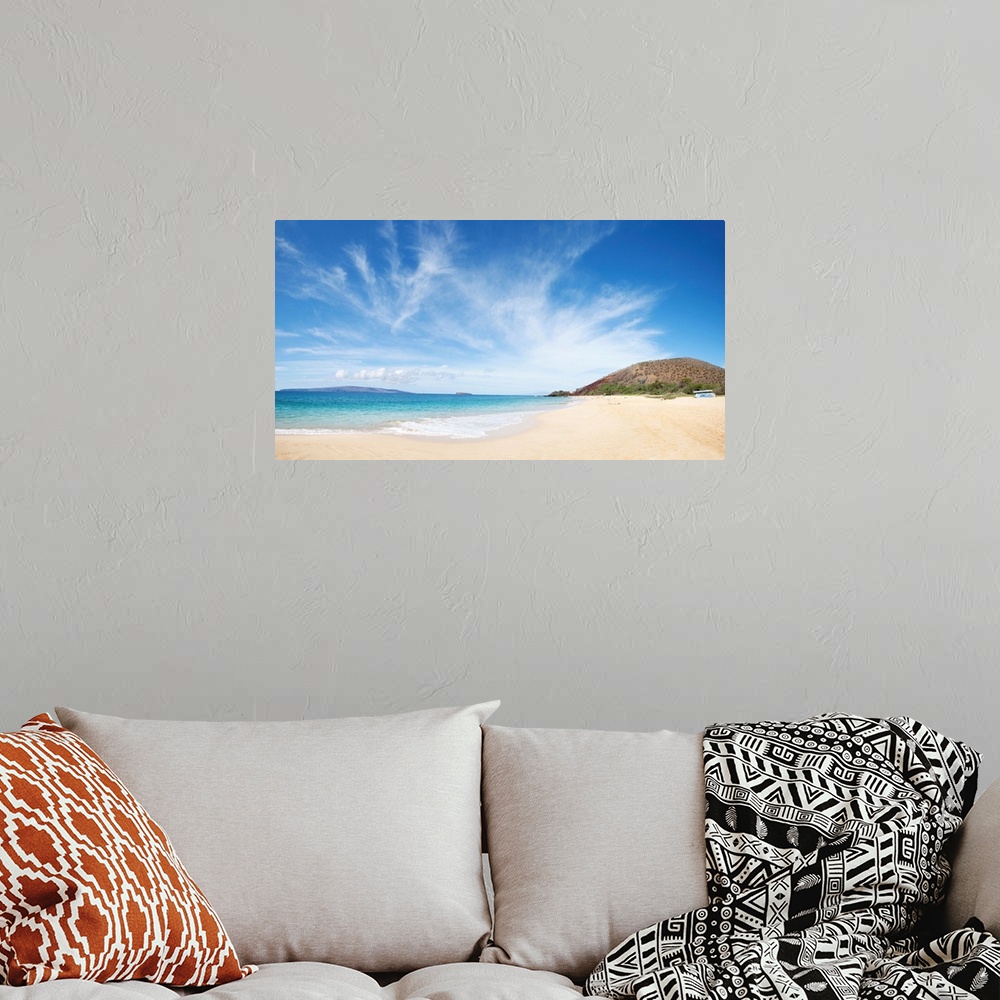A bohemian room featuring Tropical island beach, Makena Beach afternoon Big Beach, Maui, Hawaii.