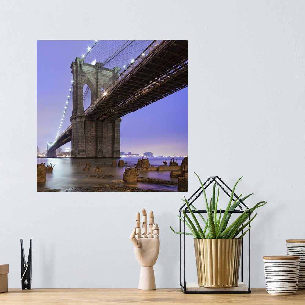 A bohemian room featuring Underneath Brooklyn bridge, New York.