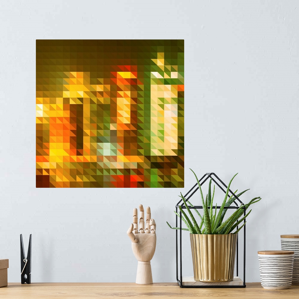 A bohemian room featuring Urban Triangle Abstract