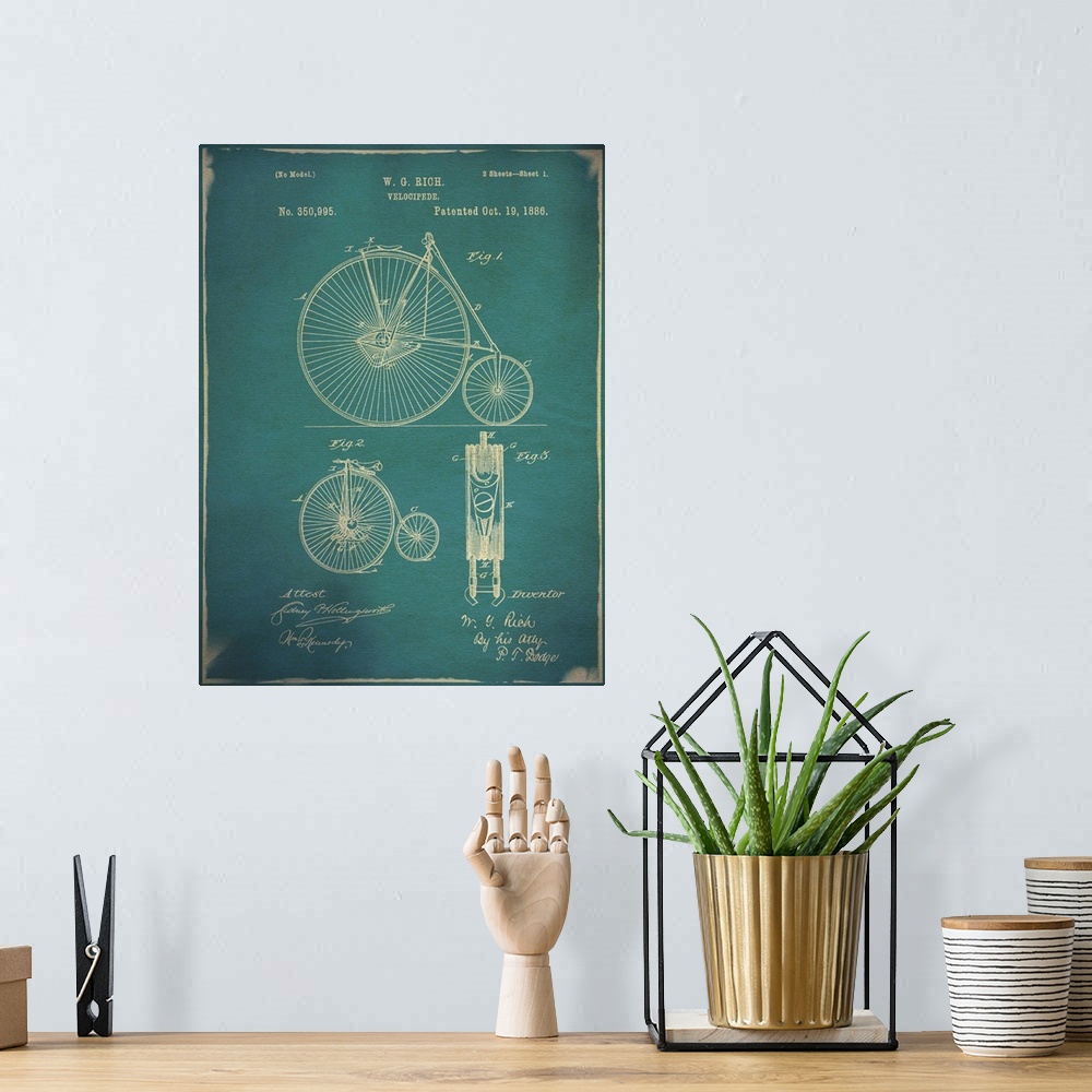 A bohemian room featuring Bicycle Patent I Blue