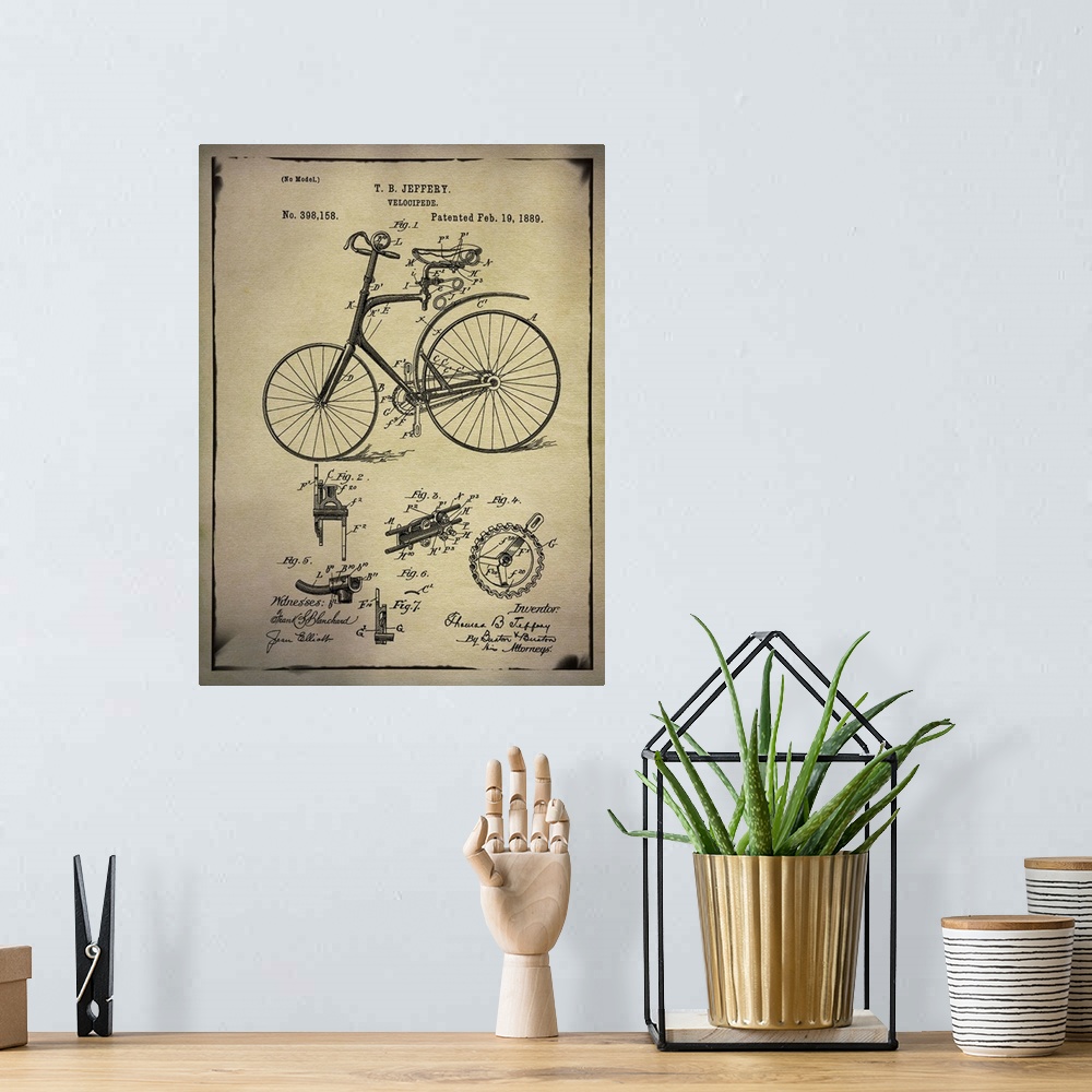 A bohemian room featuring Bicycle Patent II Buff