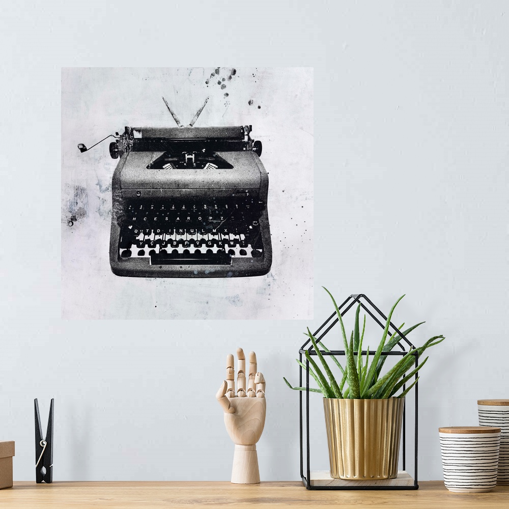 A bohemian room featuring Black Typewriter