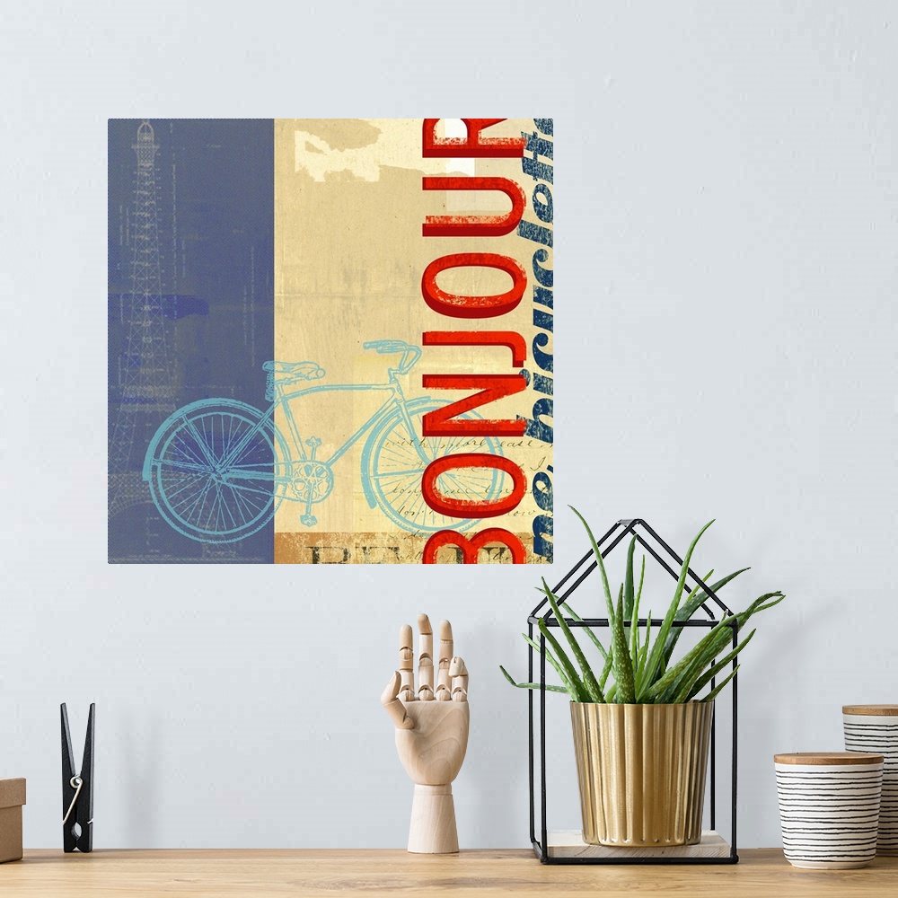 A bohemian room featuring Bonjour Bike