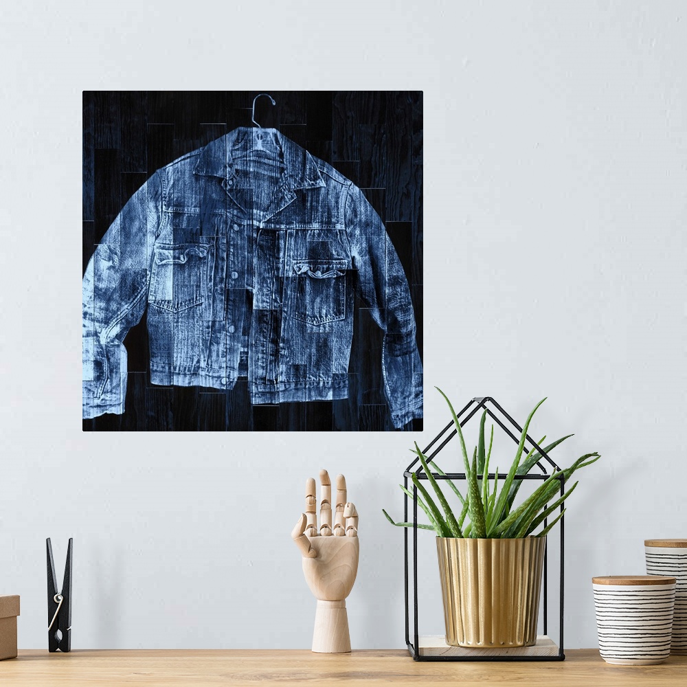 A bohemian room featuring Jean Jacket - Blue