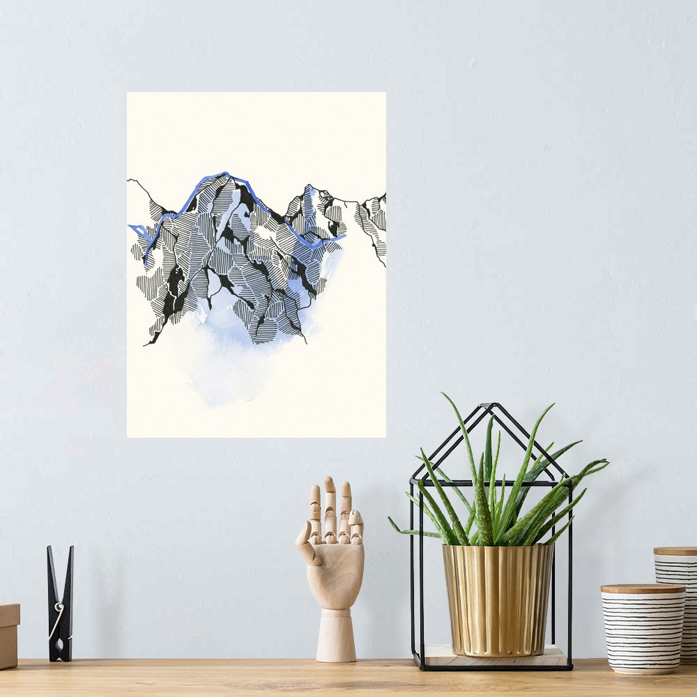 A bohemian room featuring Mountain Abstract 4