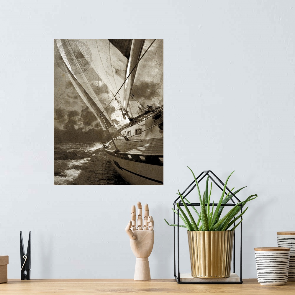 A bohemian room featuring Sailing in Sepia A