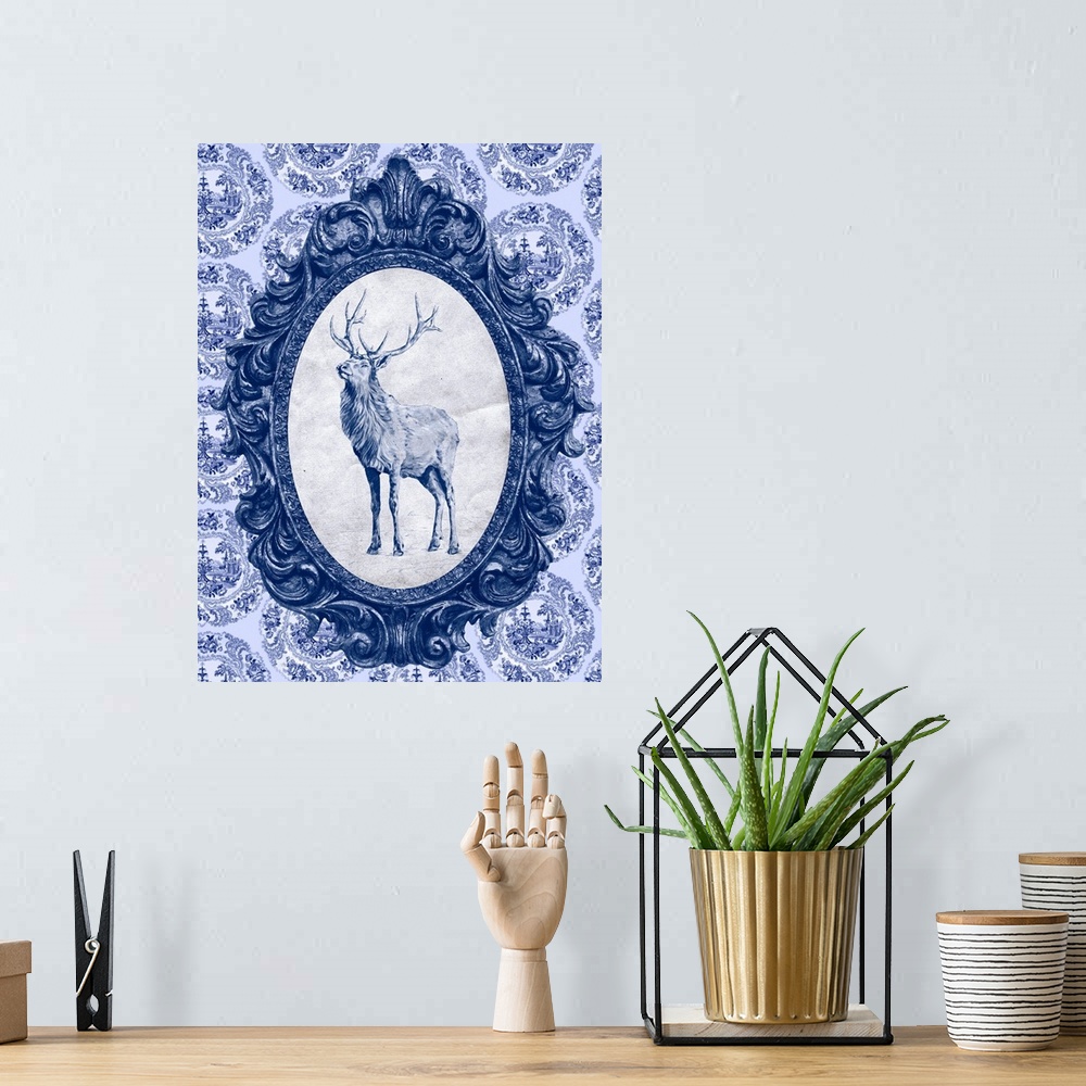 A bohemian room featuring Toile Elk