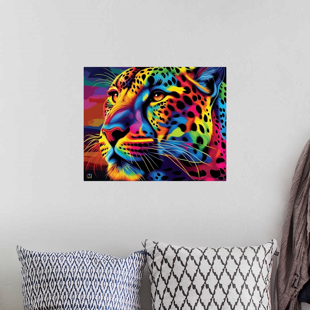 A bohemian room featuring Abstract Leopard