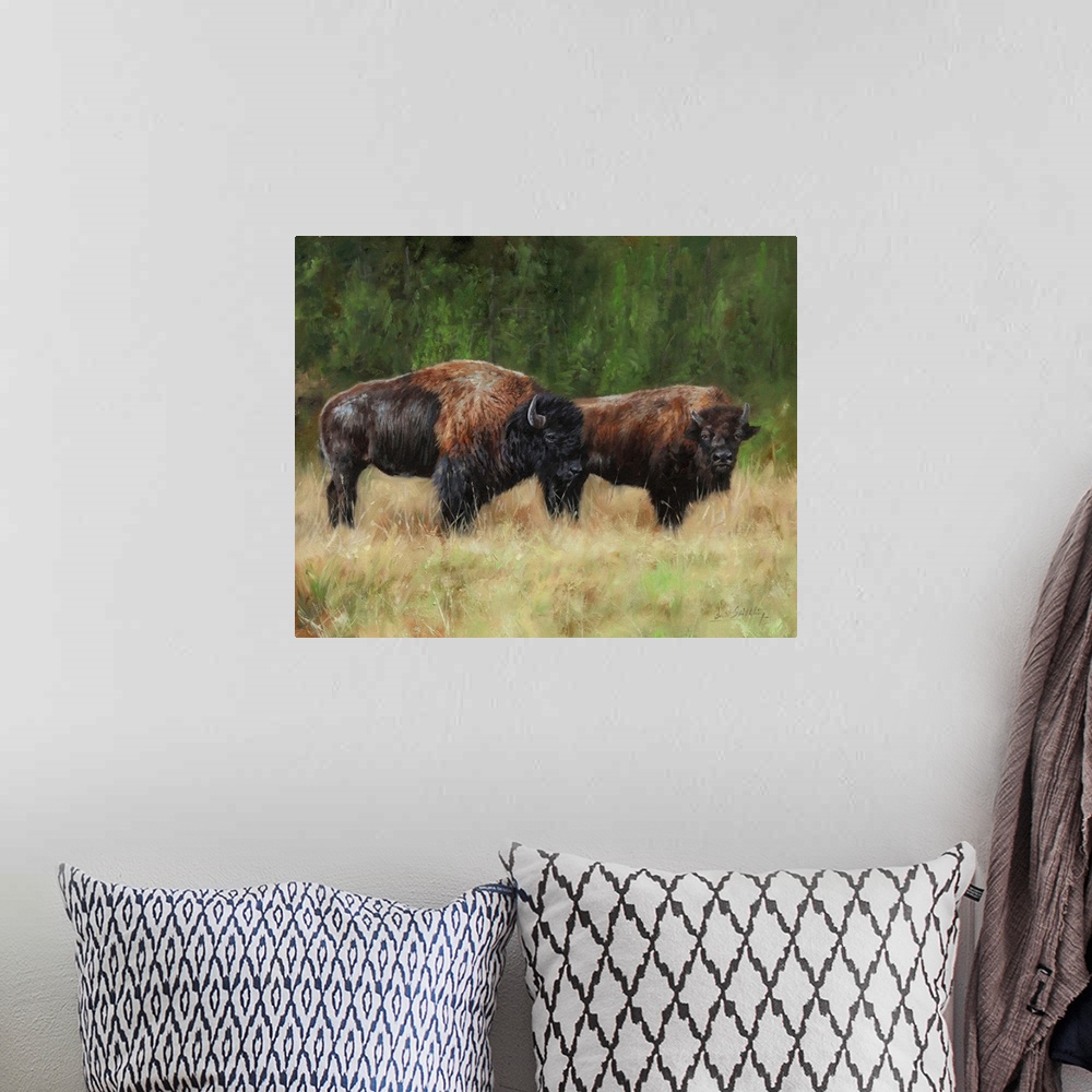 A bohemian room featuring Bison Pair