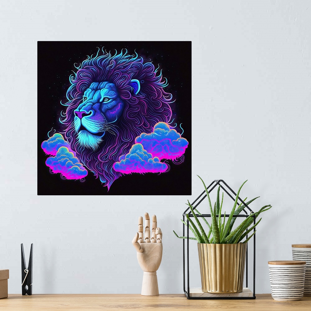 A bohemian room featuring Clouded Lion I