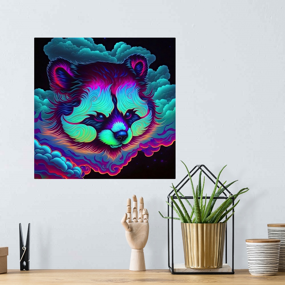 A bohemian room featuring Clouded Red Panda I