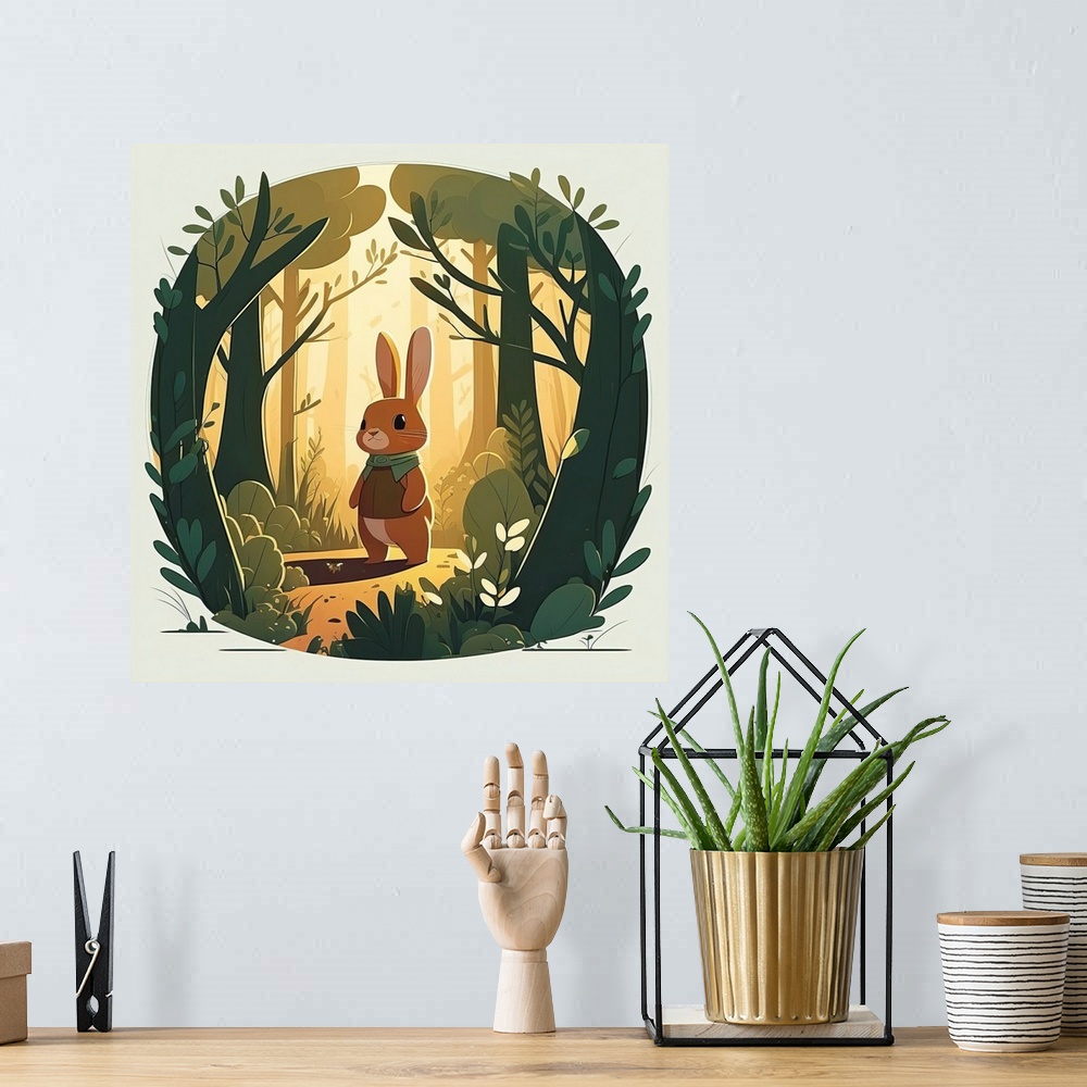 A bohemian room featuring Forest Bunny II