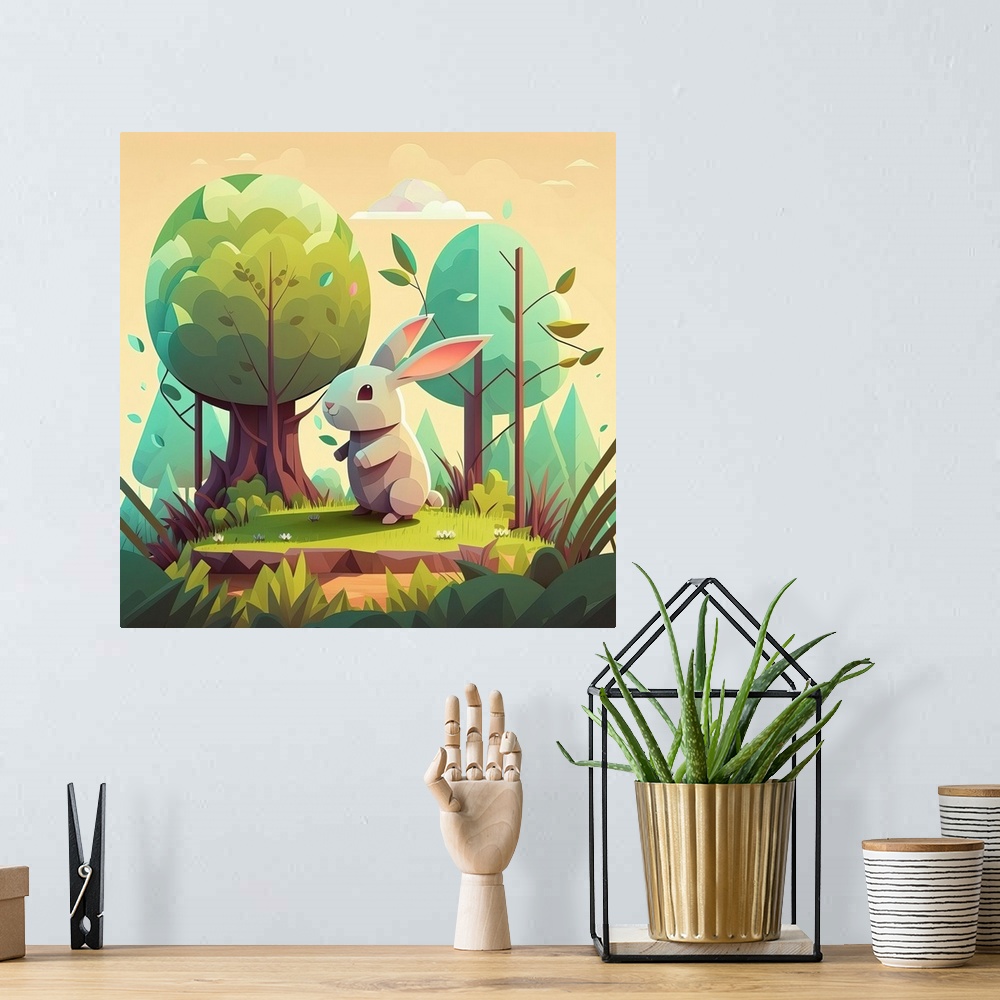 A bohemian room featuring Forest Bunny III