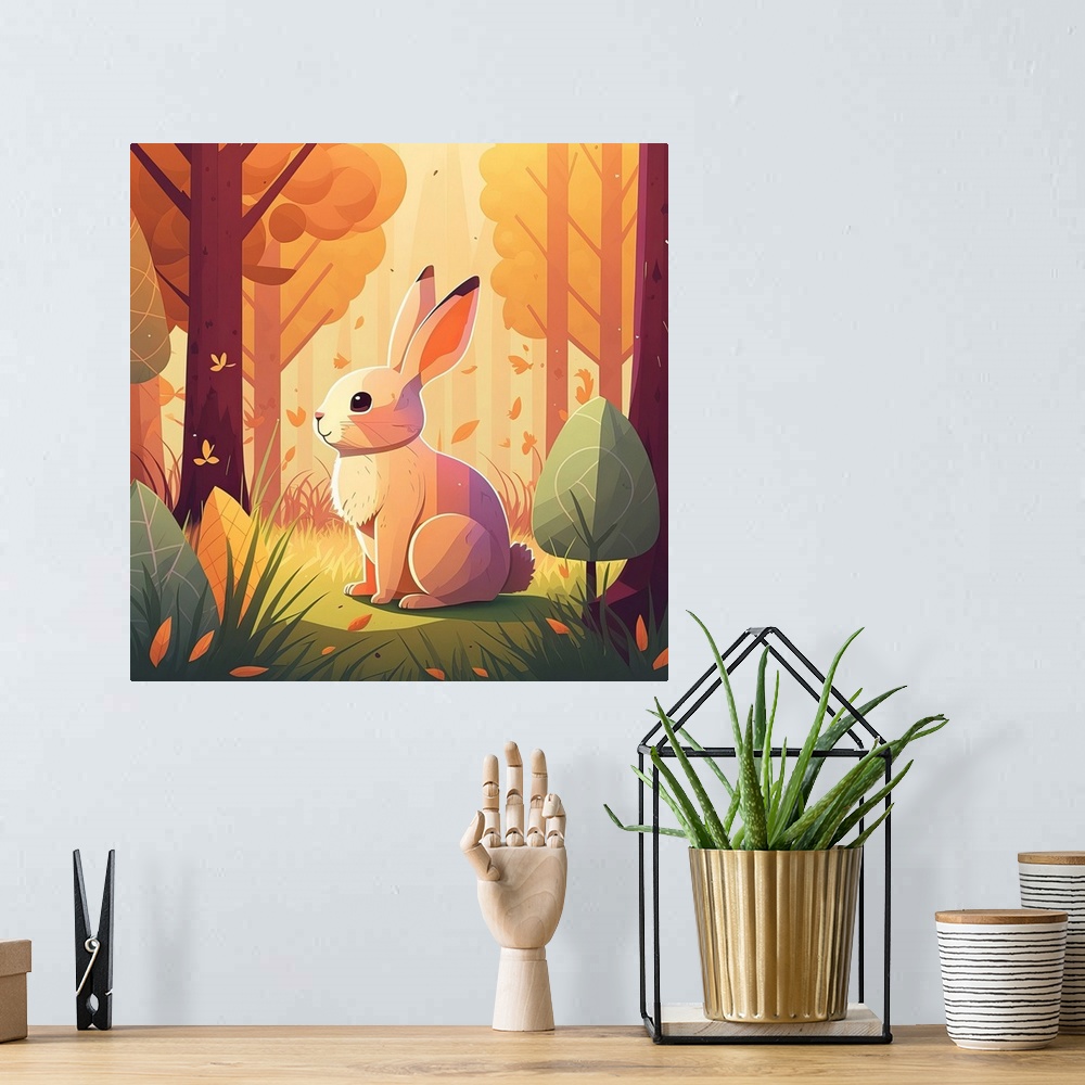 A bohemian room featuring Forest Bunny IV
