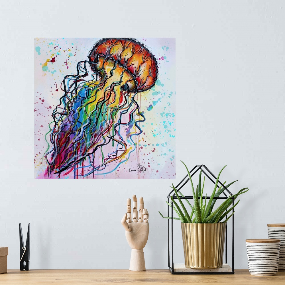 A bohemian room featuring Jellyfish
