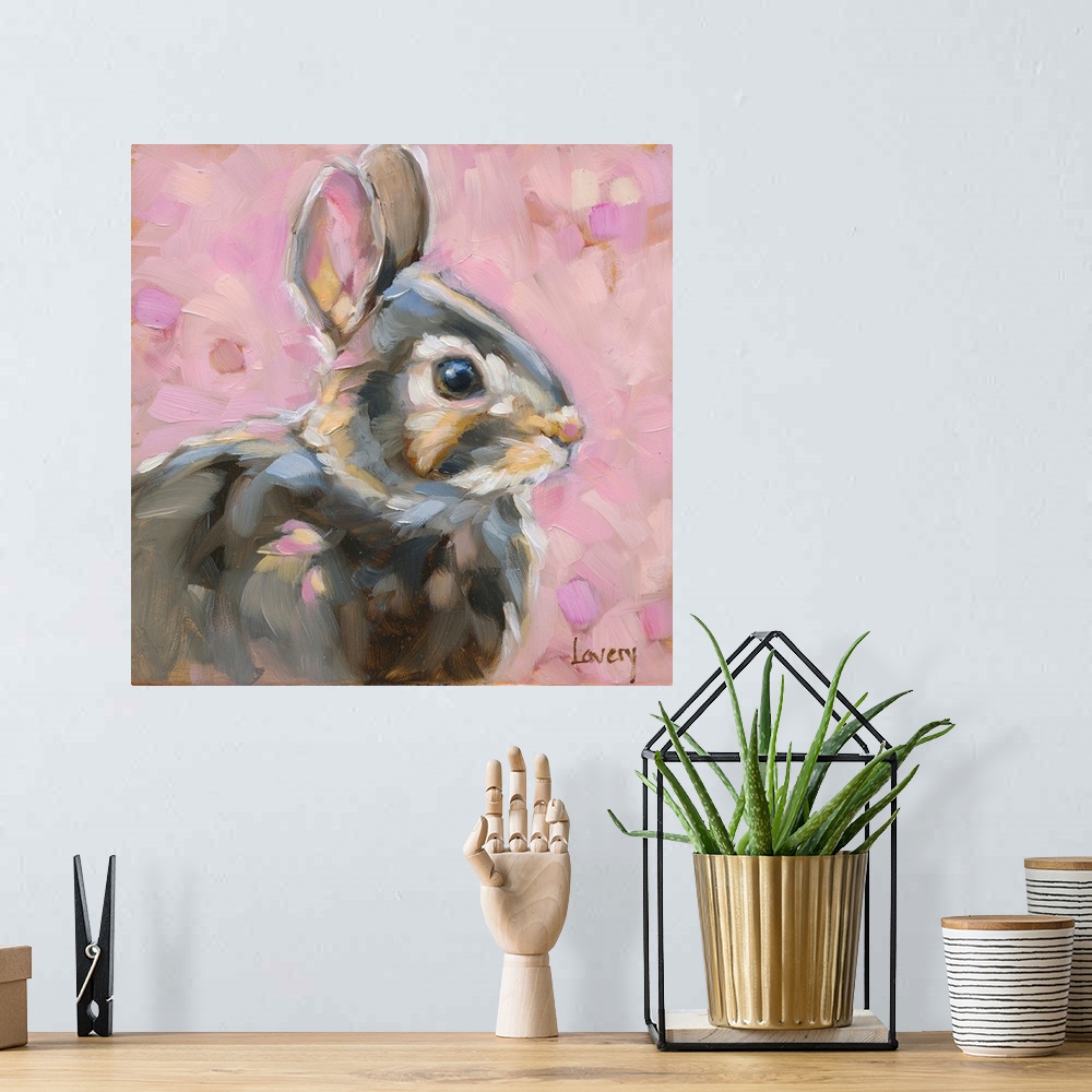 A bohemian room featuring Pink Spring Bunny