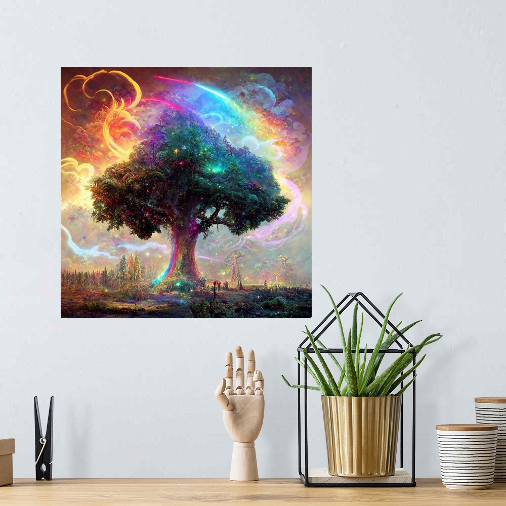 A bohemian room featuring Rainbowtree Poster