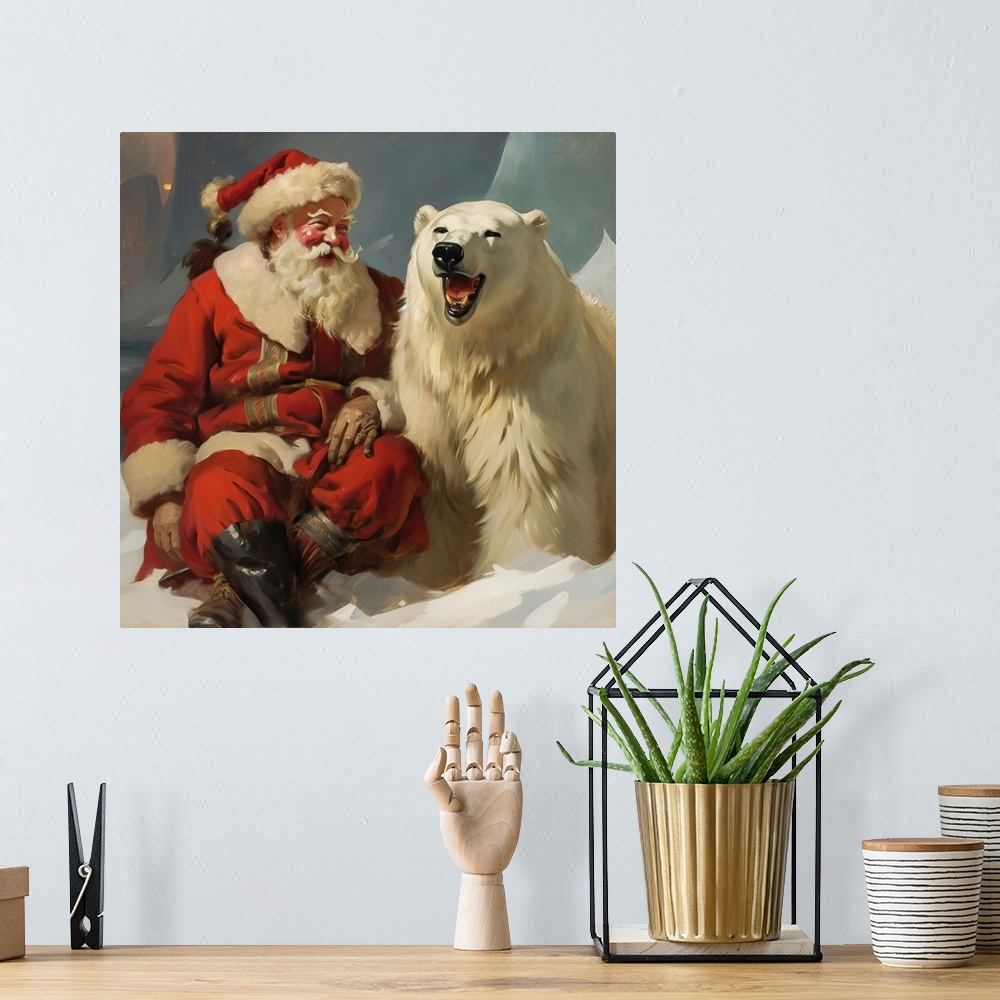 A bohemian room featuring Santa And Polar Bear