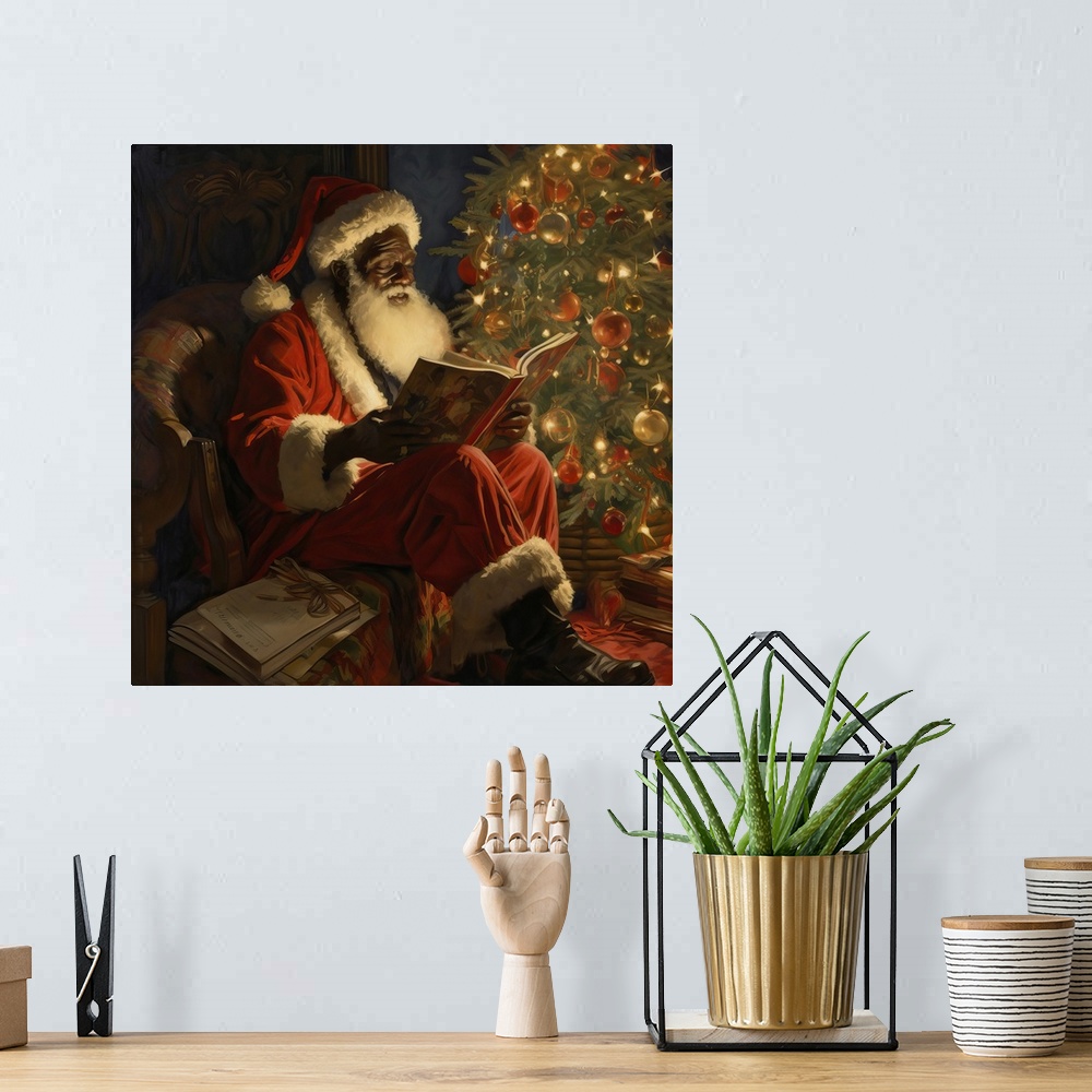 A bohemian room featuring Santa Checking His List 5