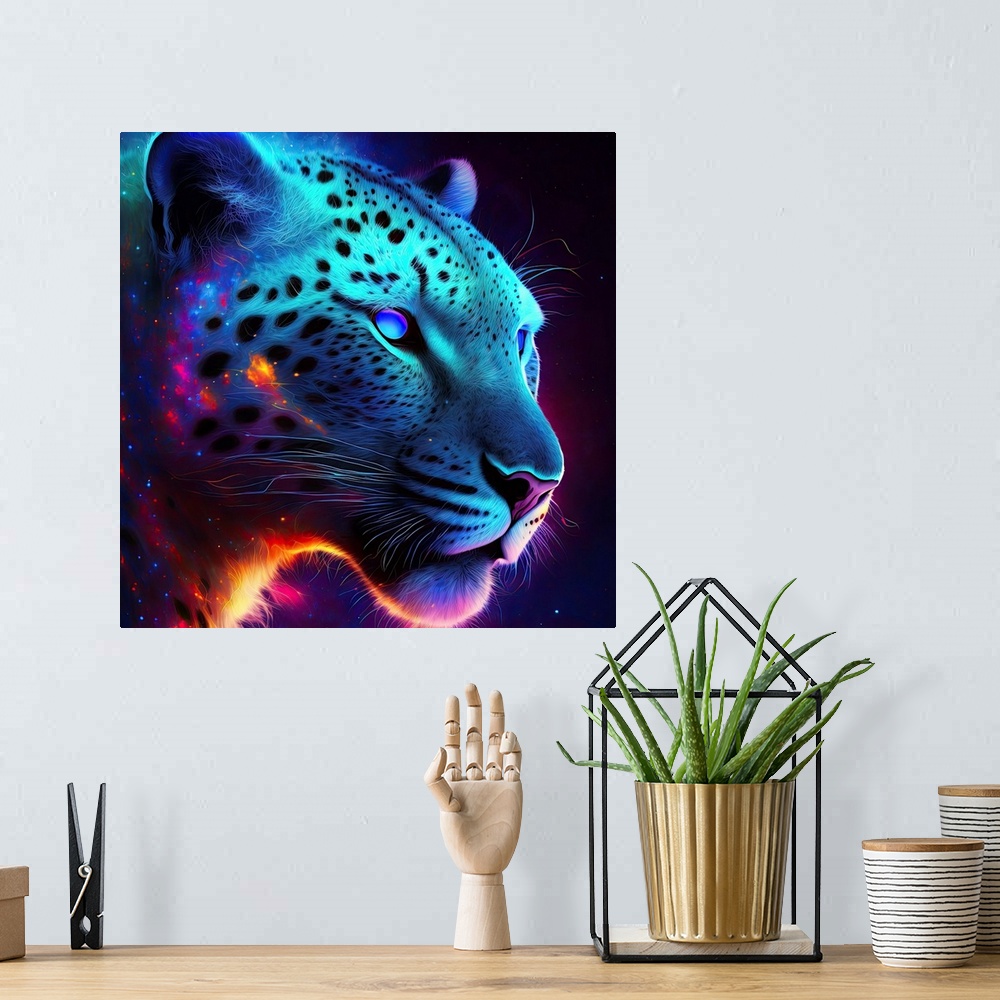 A bohemian room featuring Snow Leopard I