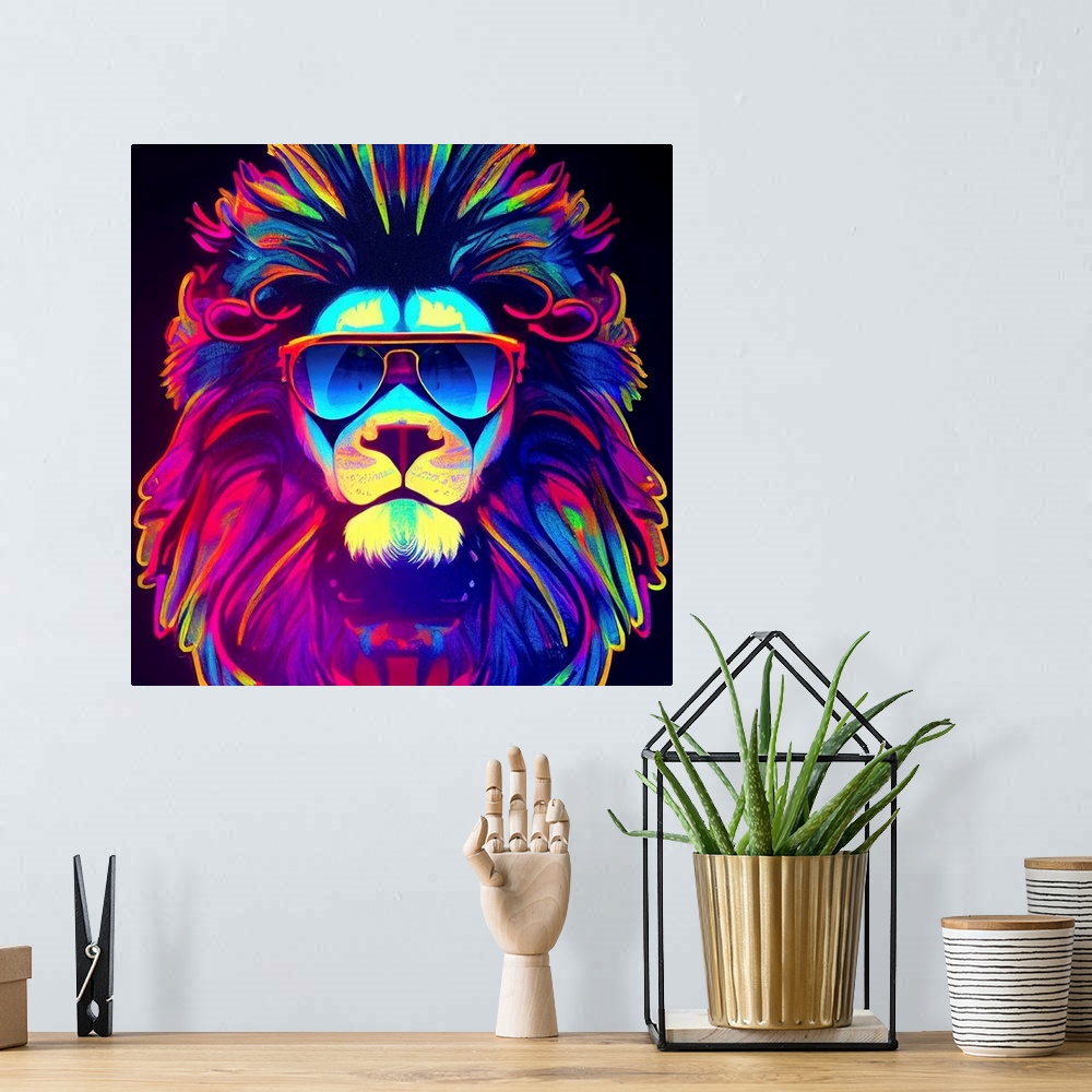 A bohemian room featuring Sunglasses Lion Cool