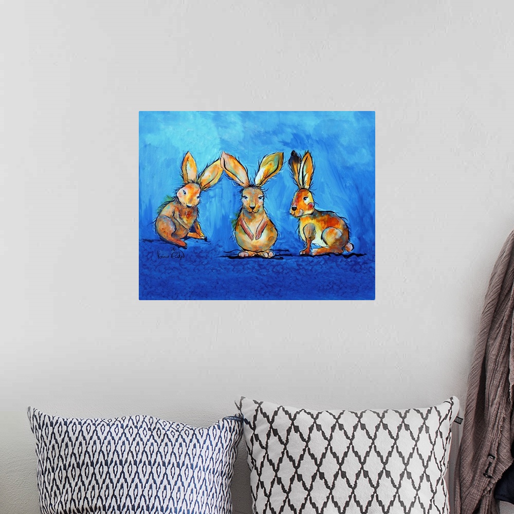 A bohemian room featuring Three Bunnies