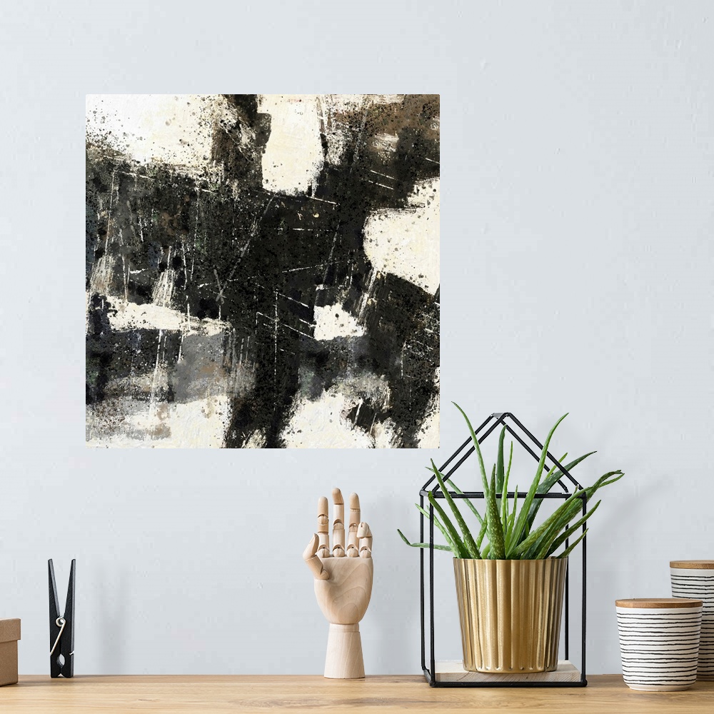 A bohemian room featuring Abstract Black And White
