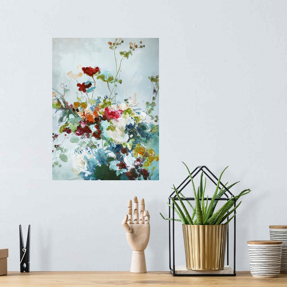 A bohemian room featuring Abstract Floral 1