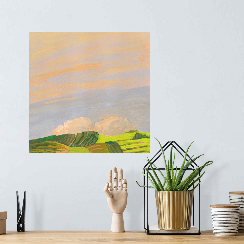 A bohemian room featuring Hills And Clouds