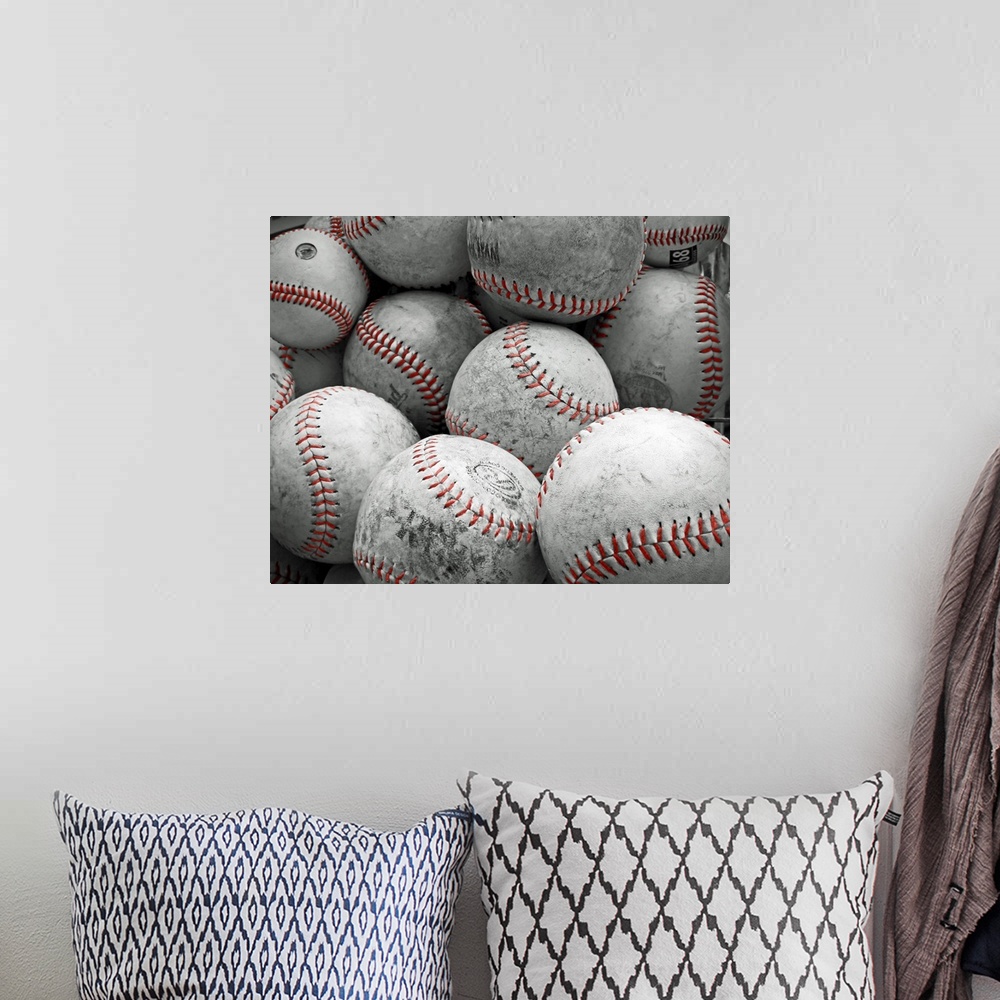 A bohemian room featuring Vintage Baseballs
