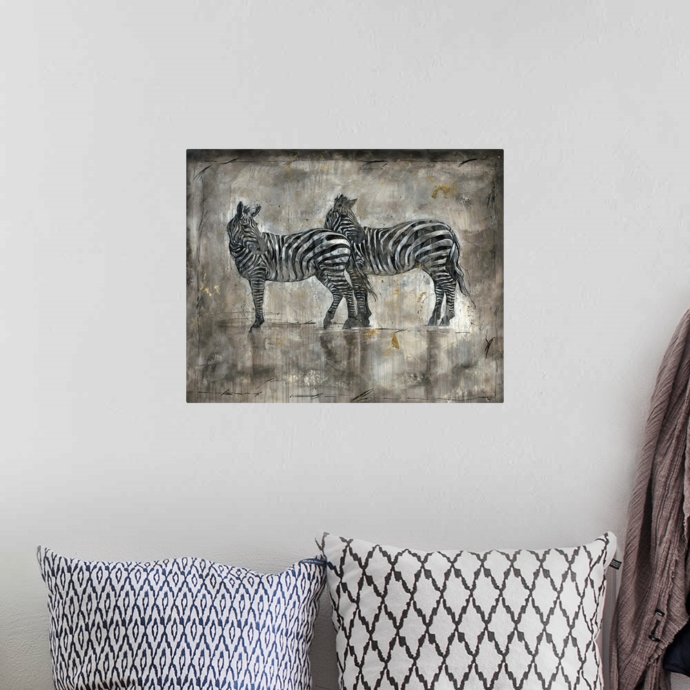 A bohemian room featuring Zebras