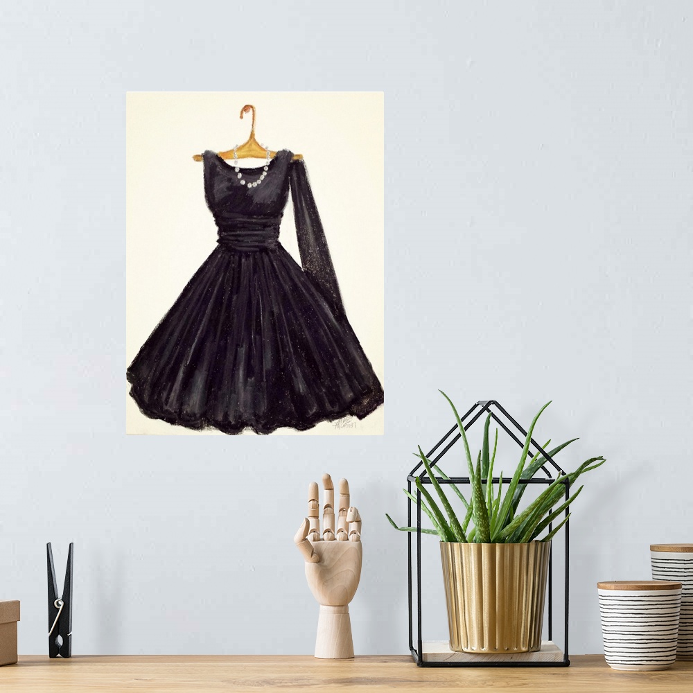 A bohemian room featuring Black Dress