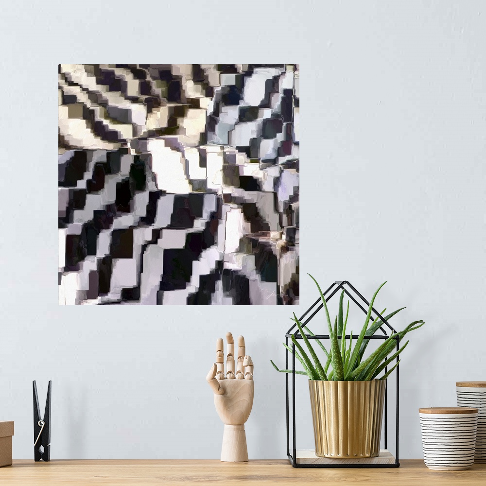 A bohemian room featuring Abstract black
