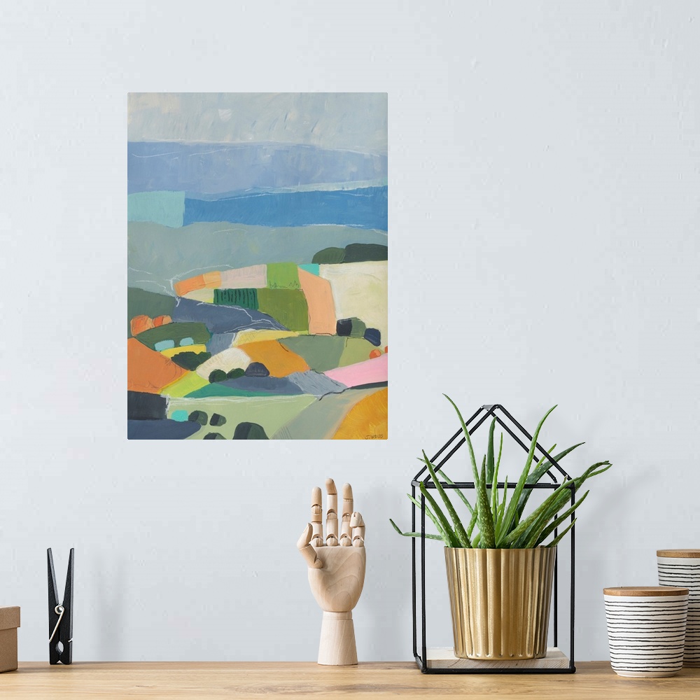 A bohemian room featuring Color Block Hills 1