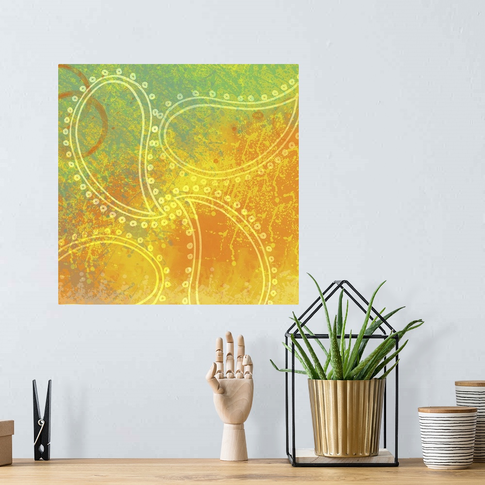 A bohemian room featuring This globally inspired framed art print and print on demand canvas was created with original illu...