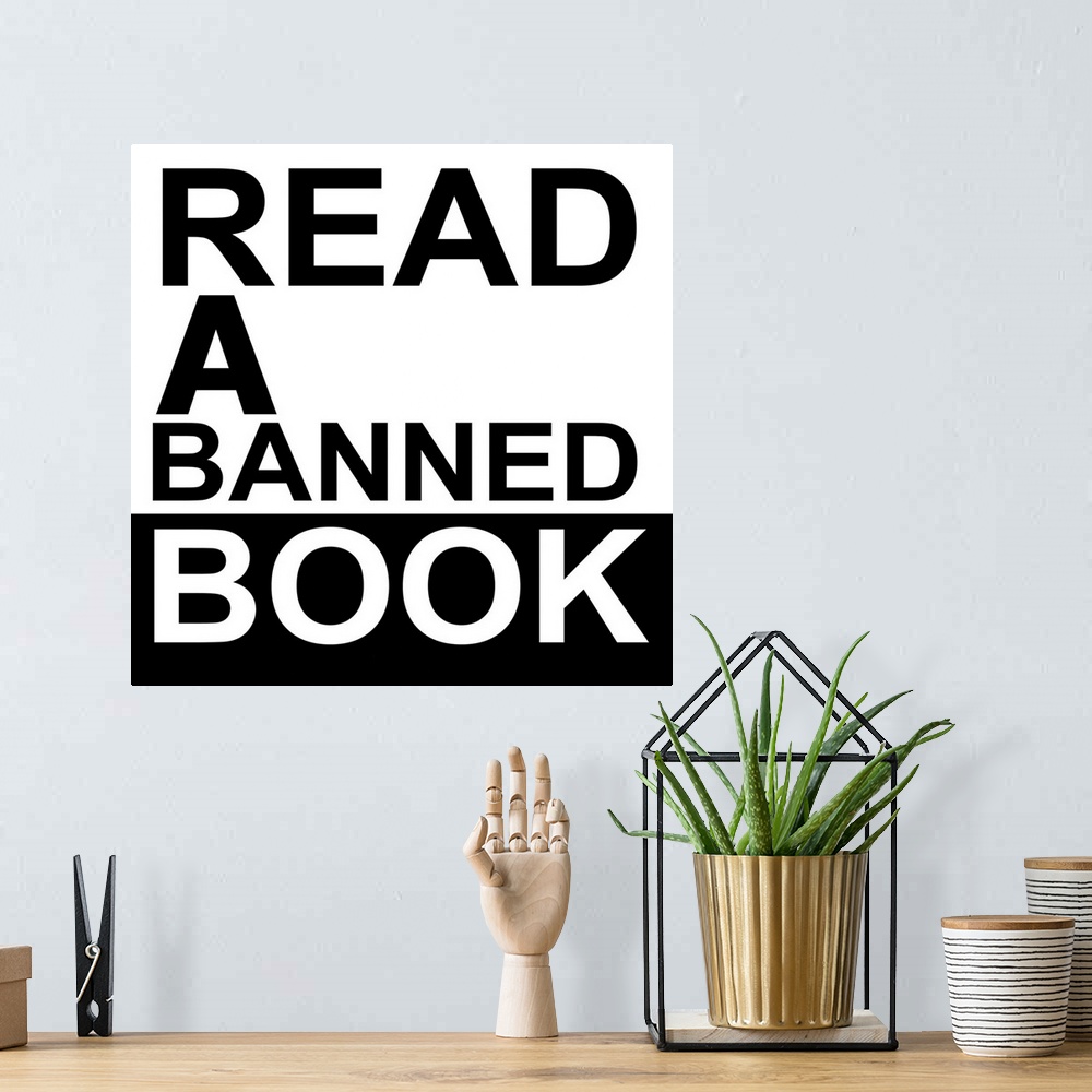 A bohemian room featuring This art and poster says it all. Reading a banned book is just the right thing to do. Perfect pos...