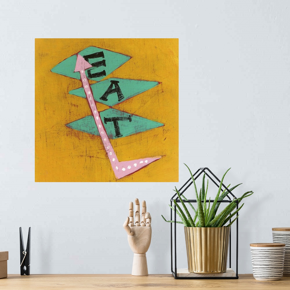 A bohemian room featuring This art print comes from an original painting on wood and acrylic. This retro look would look gr...