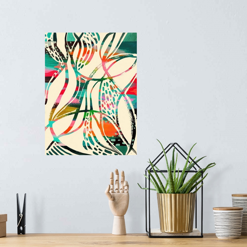 A bohemian room featuring Abstract Print 1