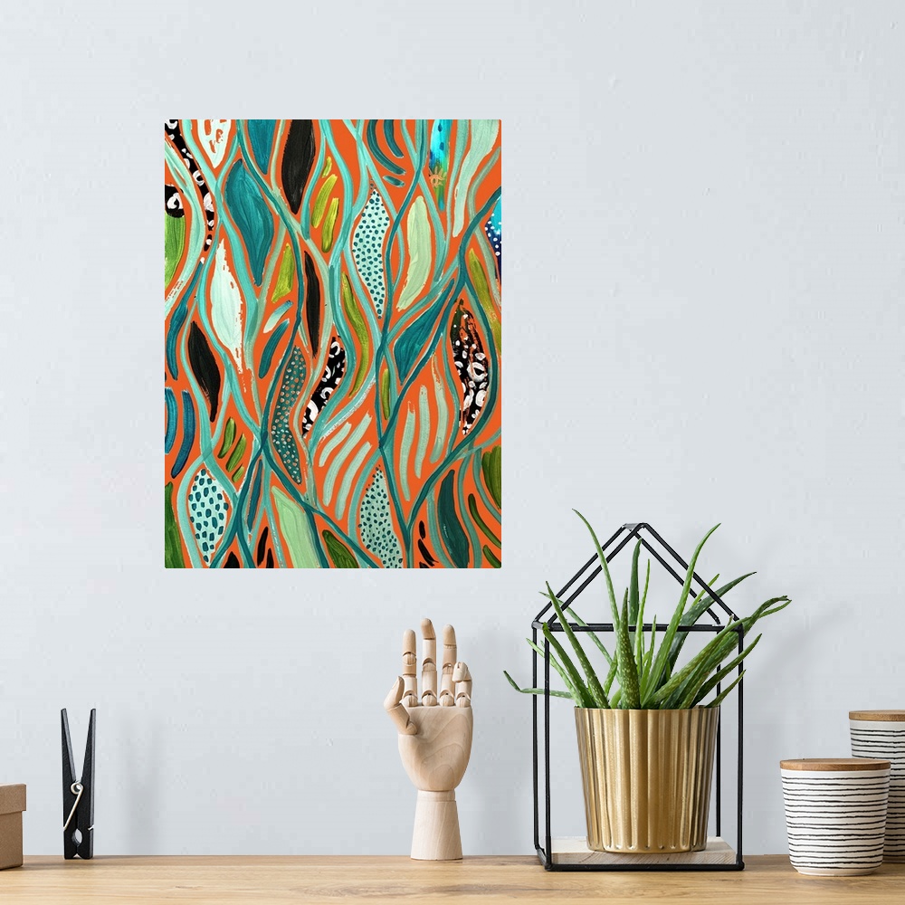 A bohemian room featuring Abstract Print 3