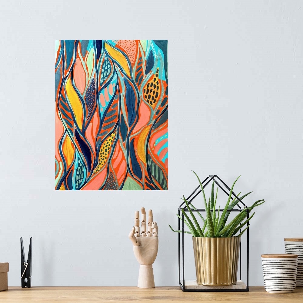 A bohemian room featuring Abstract Print 5