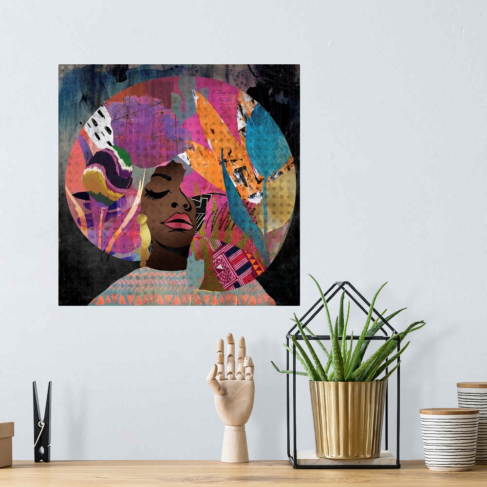 A bohemian room featuring Afro Girl 2