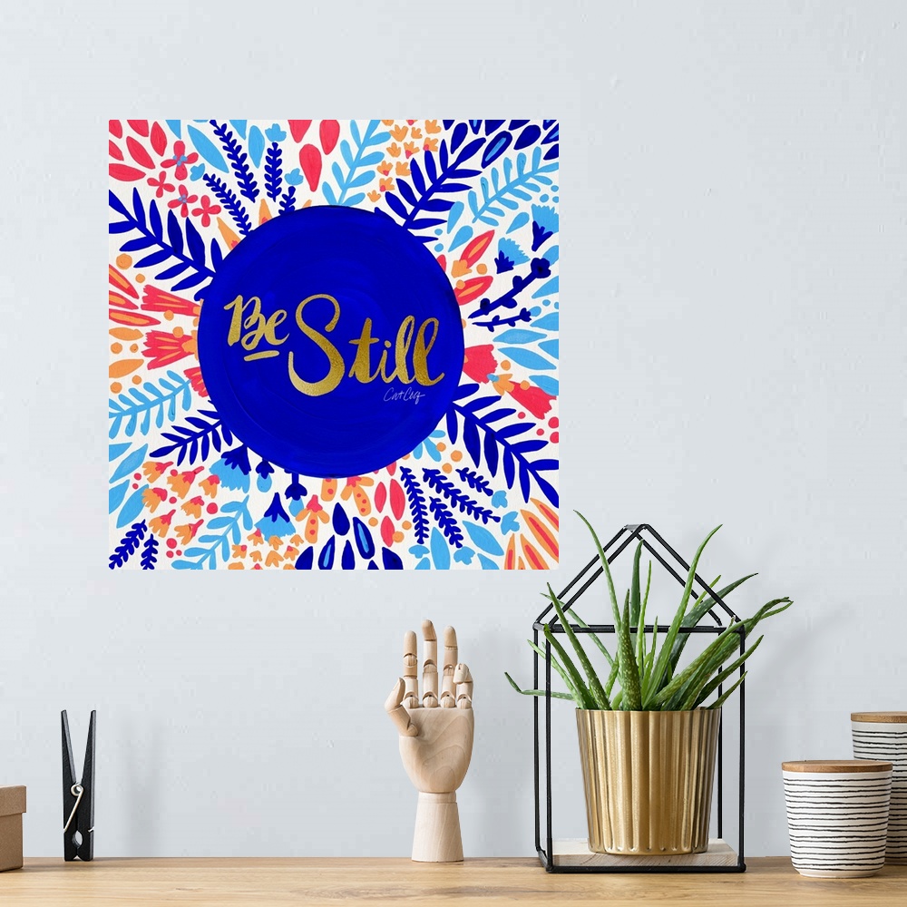 A bohemian room featuring Be Still Circle - Navy
