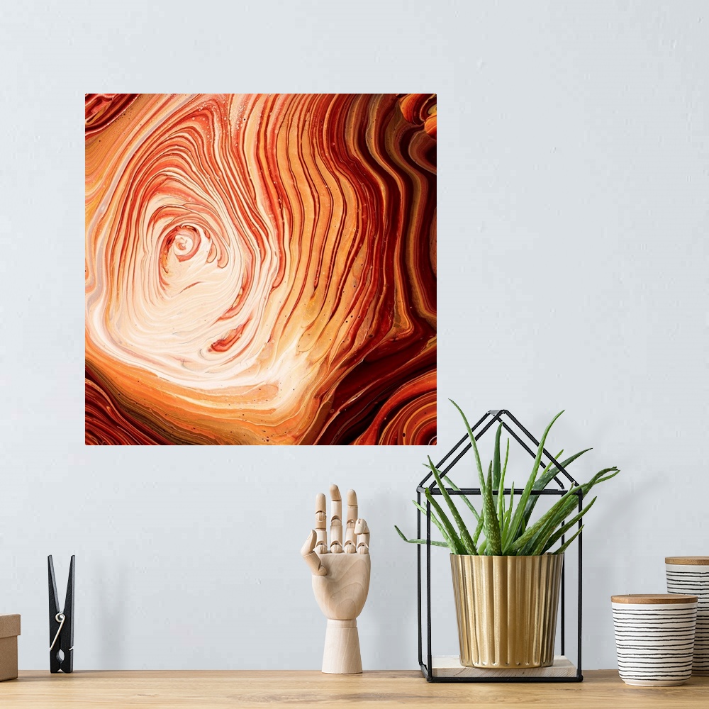 A bohemian room featuring Brown And Orange Abstract 23