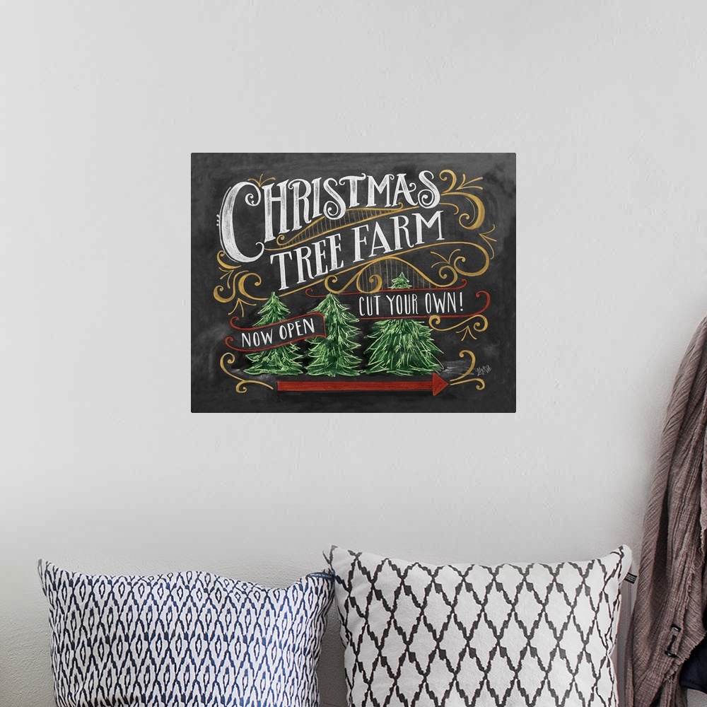 A bohemian room featuring Christmas Tree Farm