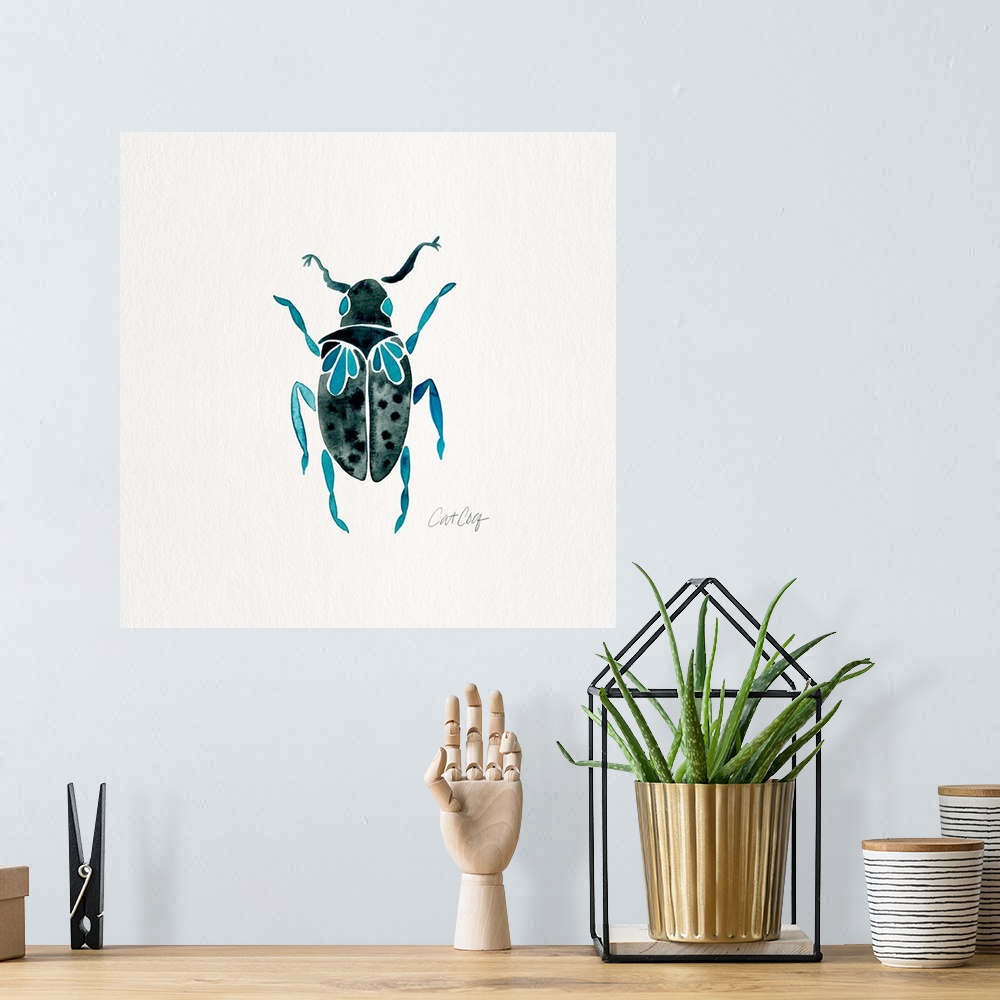 A bohemian room featuring Lime Turquoise Beetle Collection Beetle 3